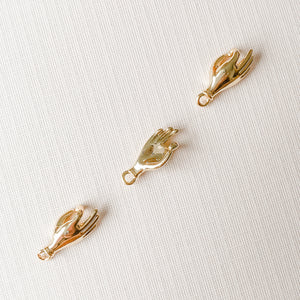 17mm Gold Meditating Victorian Hand Charm