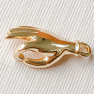 17mm Gold Meditating Victorian Hand Charm