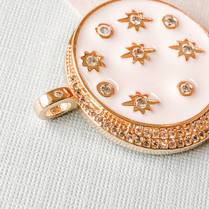 23mm Enamel Pave Moon & Stars Pendant