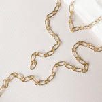 9mm Shiny Gold Textured Paperclip Chain