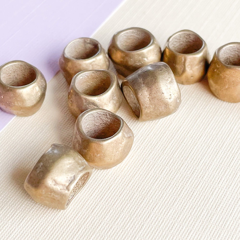 8mm Hammered Bronze Brass Spacer Ring - 10 Pack - Beads, Inc.