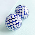 28mm Netted Hand-Painted Chinoiserie Round - 2 Pack