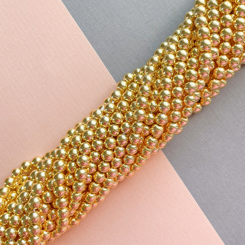 Rainbow Hematite Bead Bracelet: 8 mm Round Crystals (Premium Grade Stretch  Gemstone Bracelet) (Iridescent Hematite)