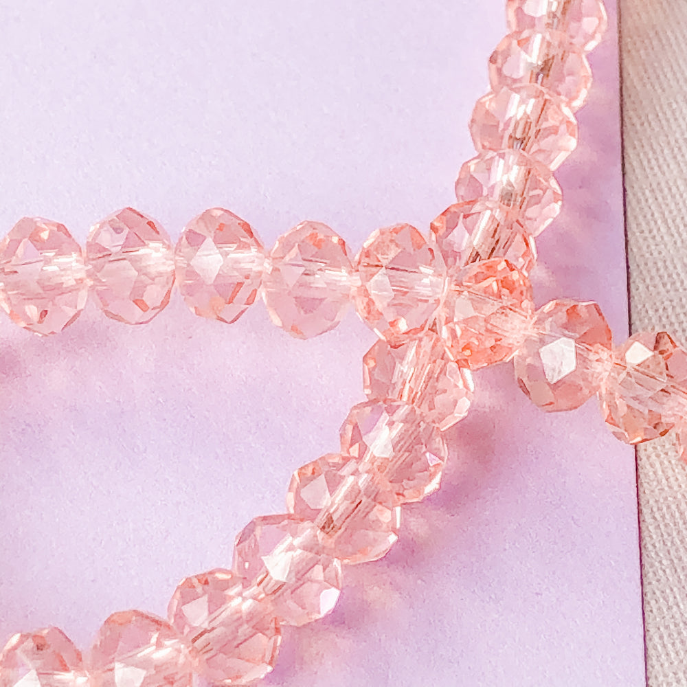
                
                    Load image into Gallery viewer, 6mm Rose Faceted Chinese Crystal Rondelle Strand
                
            