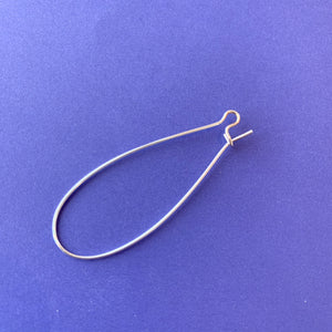48mm Silver Kidney Ear Wire - 4 pack