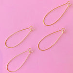 48mm Gold Kidney Ear Wire - 4 Pack
