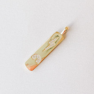 42mm Gold Pave Lightning + Rainbow Charm