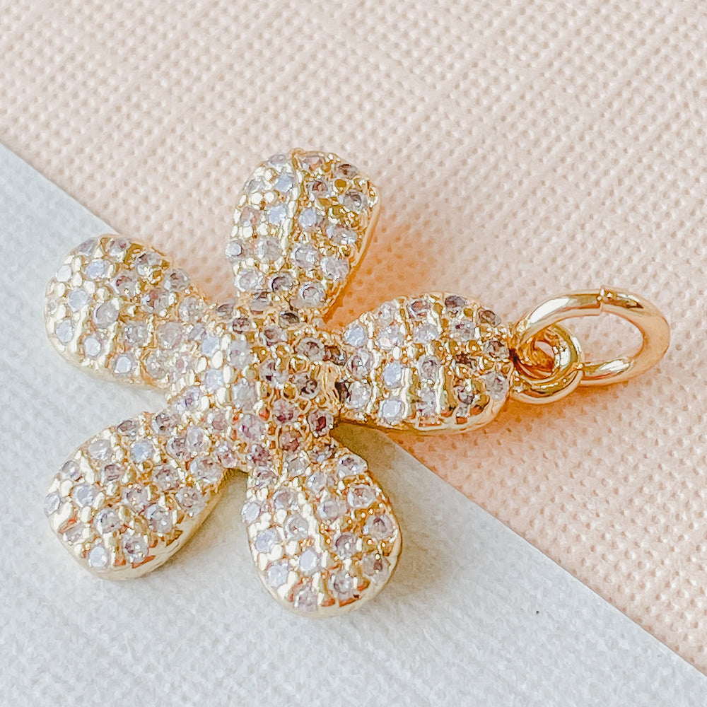 
                
                    Load image into Gallery viewer, 17mm Pave Gold Daisy Charm
                
            