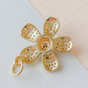 
                
                    Load image into Gallery viewer, 17mm Pave Gold Daisy Charm
                
            