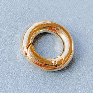 
                
                    Load image into Gallery viewer, 15mm Shiny Gold Charm Enhancer Ring
                
            
