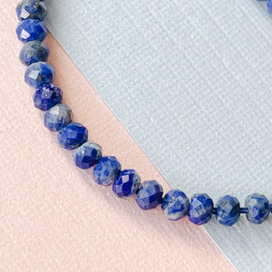 3mm Faceted Lapis Rondelle Strand