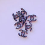 12mm Black Pave Interlocking C Bead