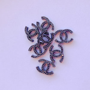 12mm Black Pave Interlocking C Bead