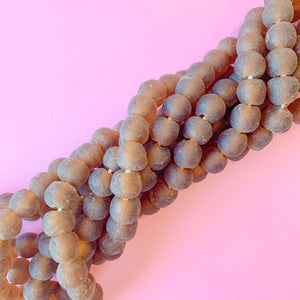 15mm Milk Chocolate Recycled African Glass Strand