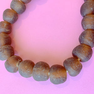 15mm Milk Chocolate Recycled African Glass Strand