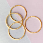Brushed Gold Ring, Small - 4 Pack - Christine White Style