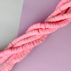 8mm Bubblegum Polymer Clay Heishi Strand