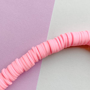 
                
                    Load image into Gallery viewer, 8mm Bubblegum Polymer Clay Heishi Strand
                
            