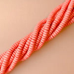 8mm Coral Wood Rondelle Strand