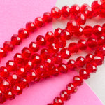 6mm Translucent Maraschino Faceted Chinese Crystal Strand