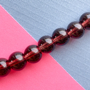 8mm Merlot Glass Round Strand