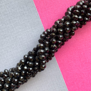 6mm Jet Black Chinese Crystal Rondelle Strand - Beads, Inc.