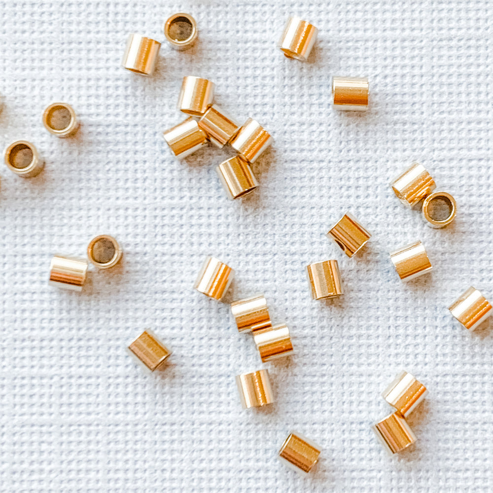 2mm Gold Filled Crimp Tubes 20 Pack – Beads,