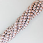 8mm Silver Wood Rounds Strand