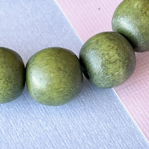 10mm Moss Green Wood Rounds Strand
