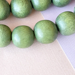 12mm Moss Green Wood Rounds Strand