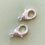 27mm Shiny Silver Lobster Claw Clasp - Pack of 2