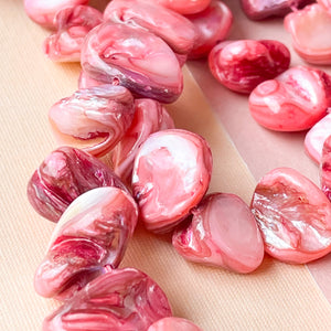 14mm Pink Mother of Pearl Freeform Strand
