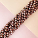 8mm Faceted Chocolate Freshwater Pearl Strand