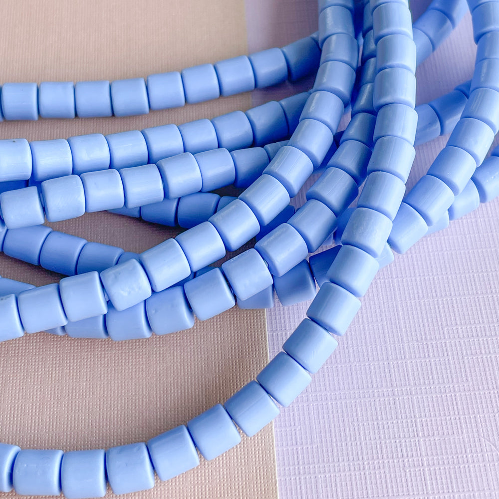 6mm Periwinkle Polymer Clay Barrel Strand