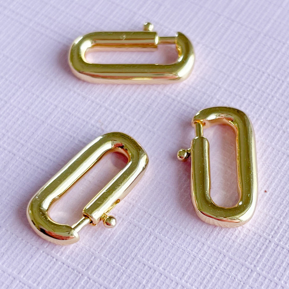 17mm Gold Paperclip Carabiner – Beads, Inc.