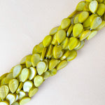 10mm Chartreuse Mother of Pearl Teardrop Strand