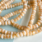 6mm Camel Mother of Pearl Rondelle Strand