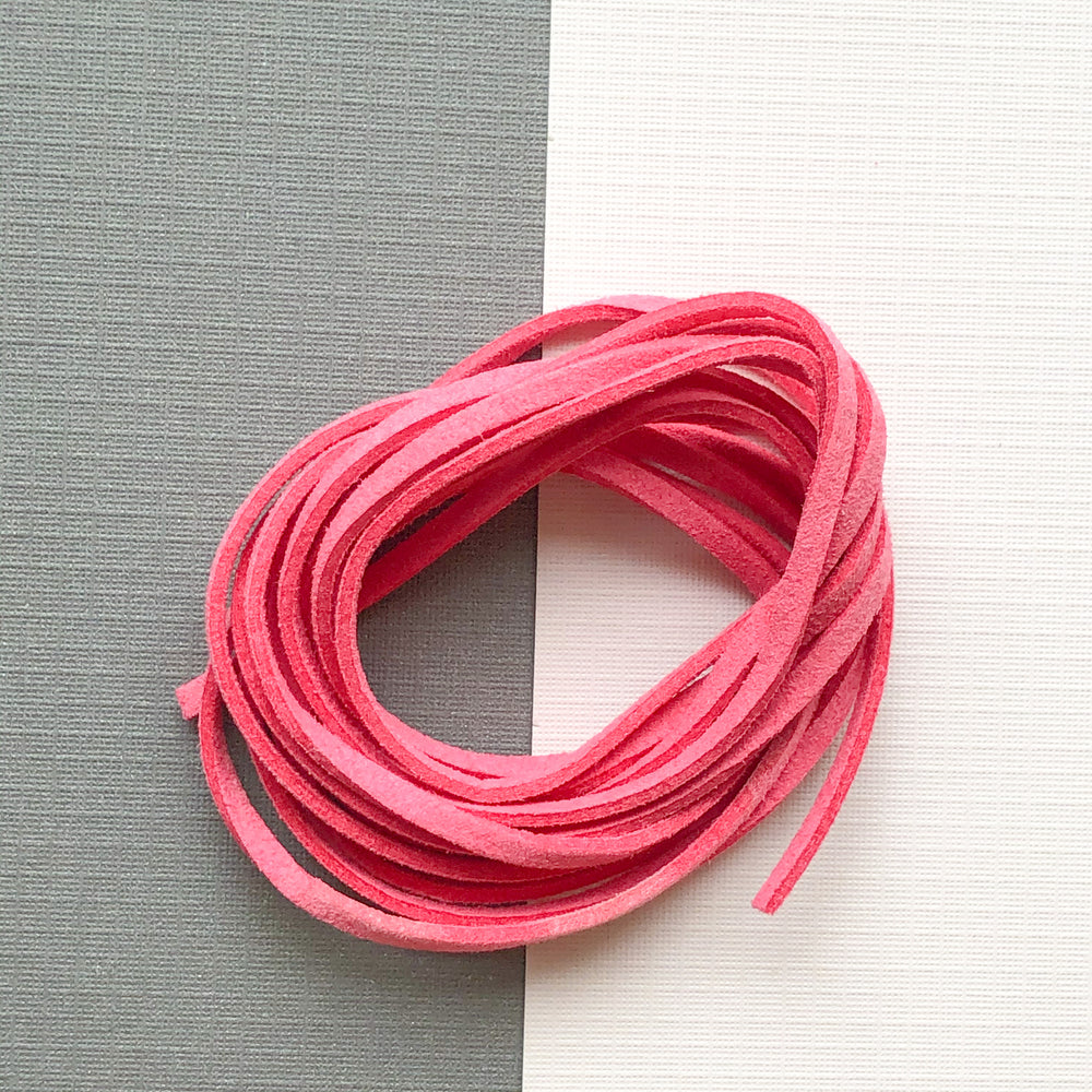 
                
                    Load image into Gallery viewer, 2mm Hot Pink Ultra Suede - 6&amp;#39;
                
            
