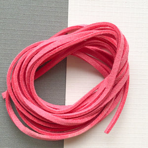 
                
                    Load image into Gallery viewer, 2mm Hot Pink Ultra Suede - 6&amp;#39;
                
            