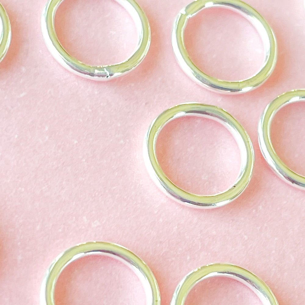 8mm Silver Soldered Jump Ring - 20 Pack