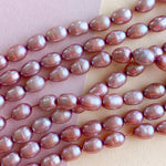 5mm Rose Freshwater Rice Pearl Strand