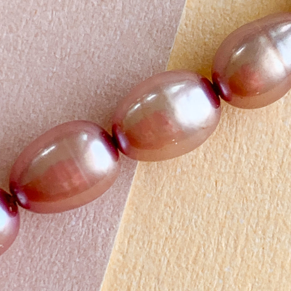 5mm Rose Freshwater Rice Pearl Strand