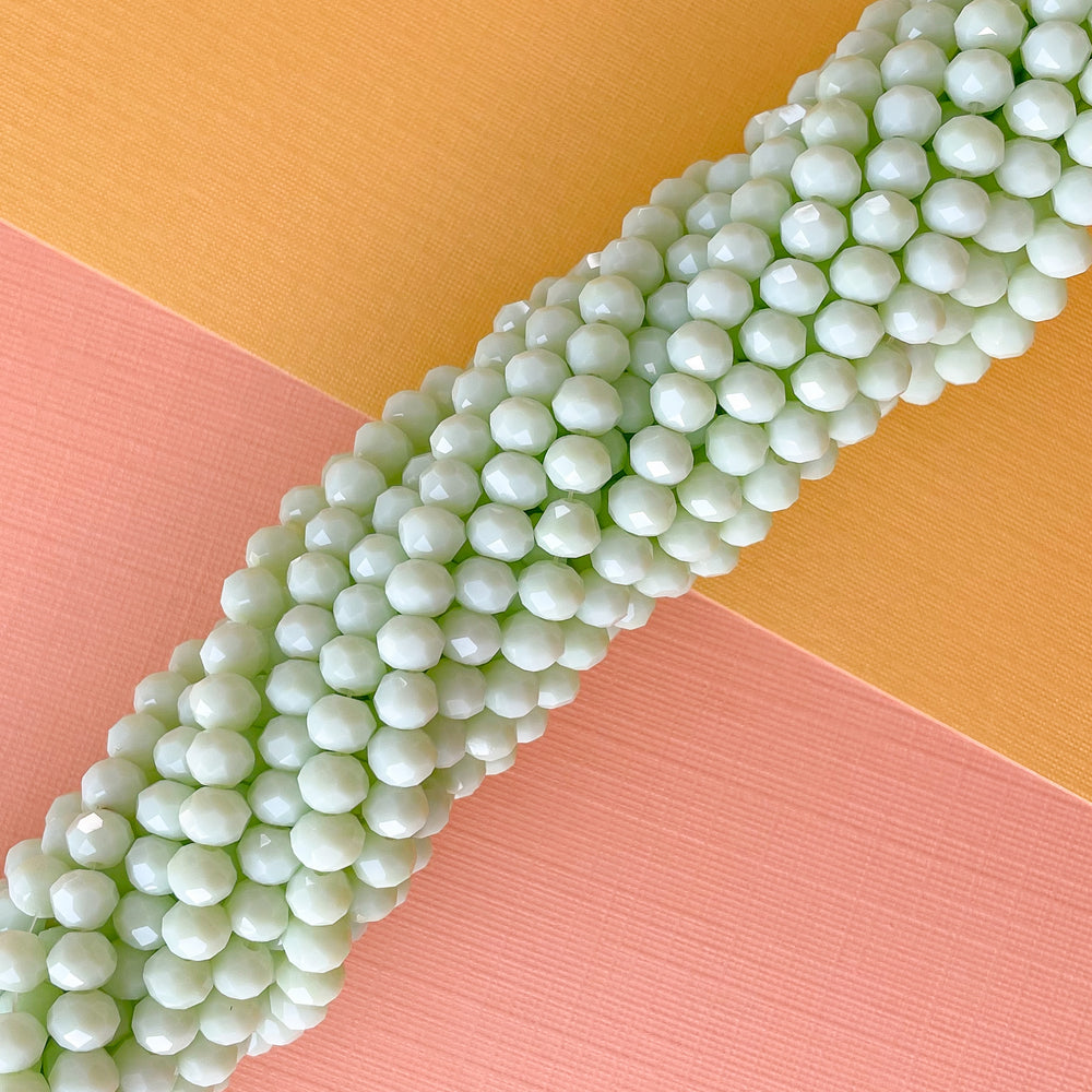 6mm Pale Mint Faceted Chinese Crystal Rondelles Strand - Beads, Inc.