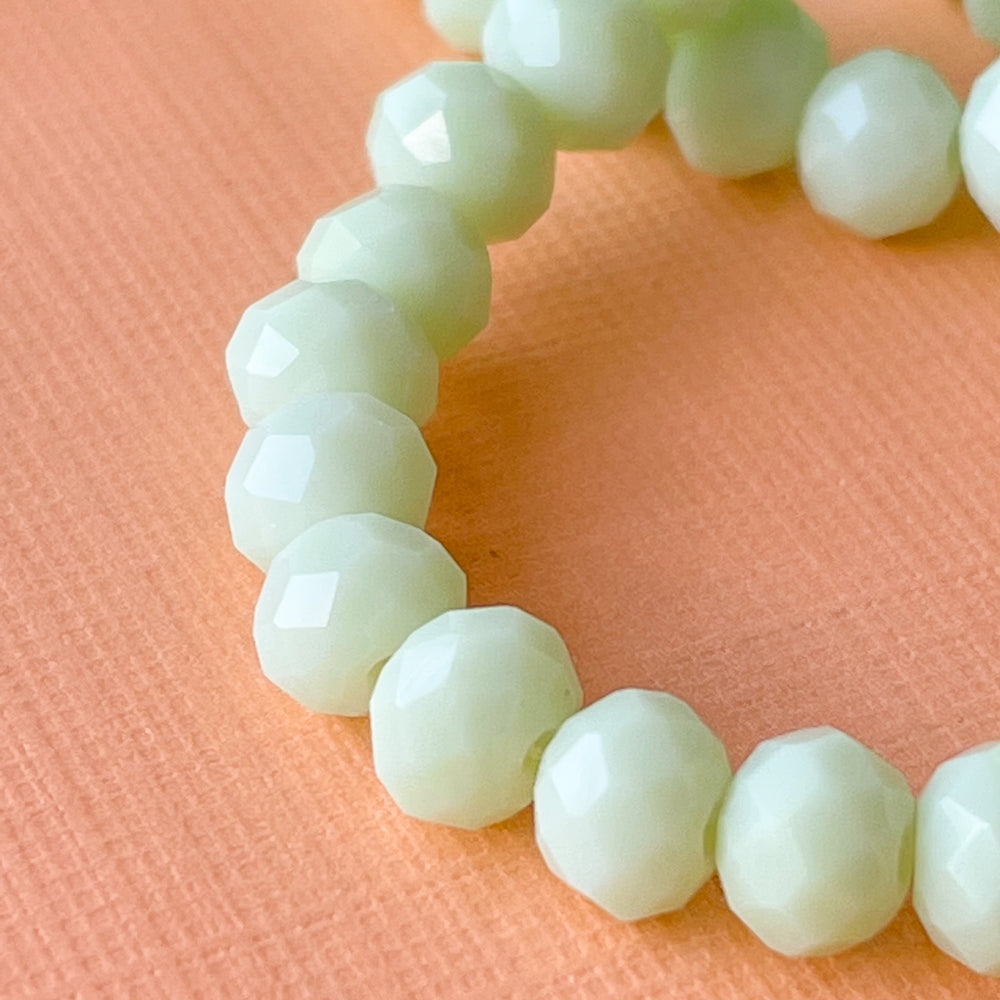 6mm Pale Mint Faceted Chinese Crystal Rondelles Strand - Beads, Inc.