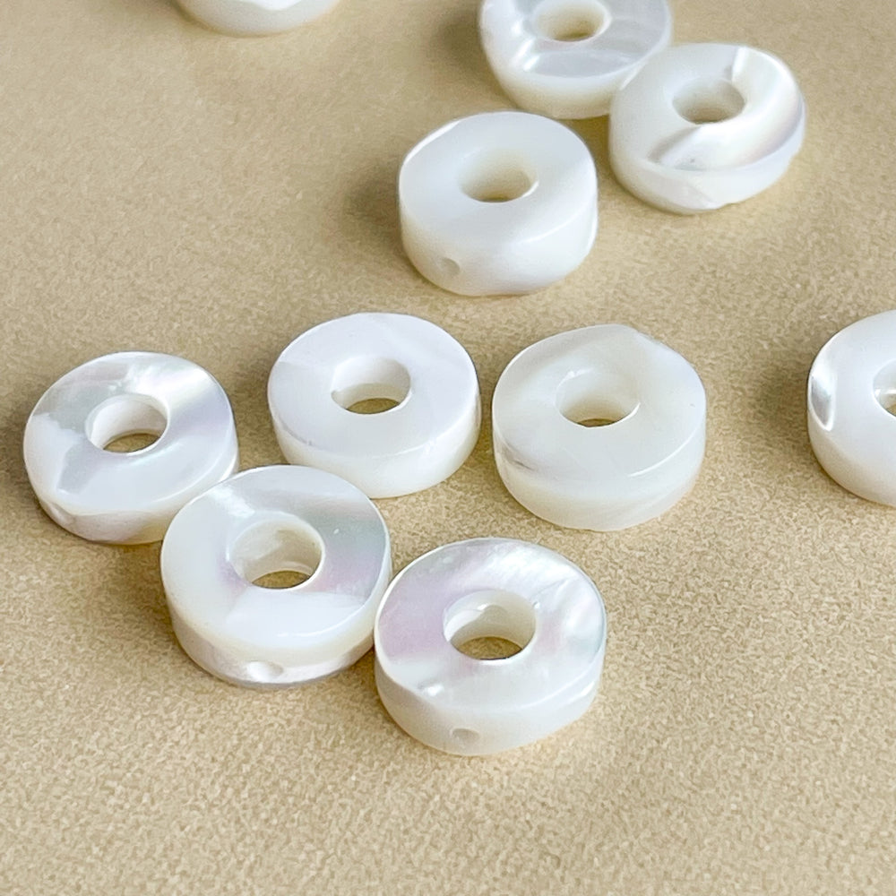 Natural White Mother Of Pearl Shell Beads Round Shells Loose - Temu