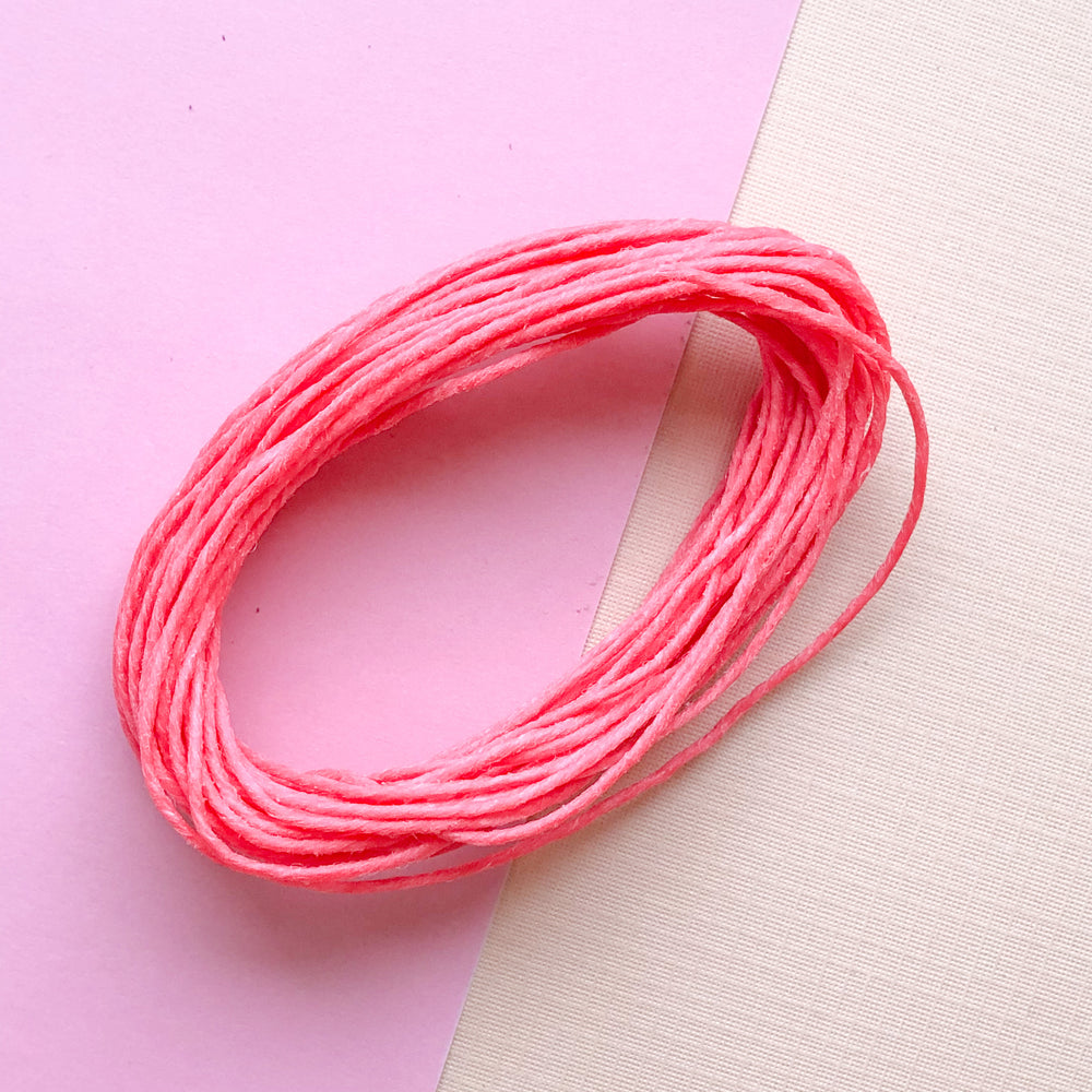 1mm Pink Waxed Linen