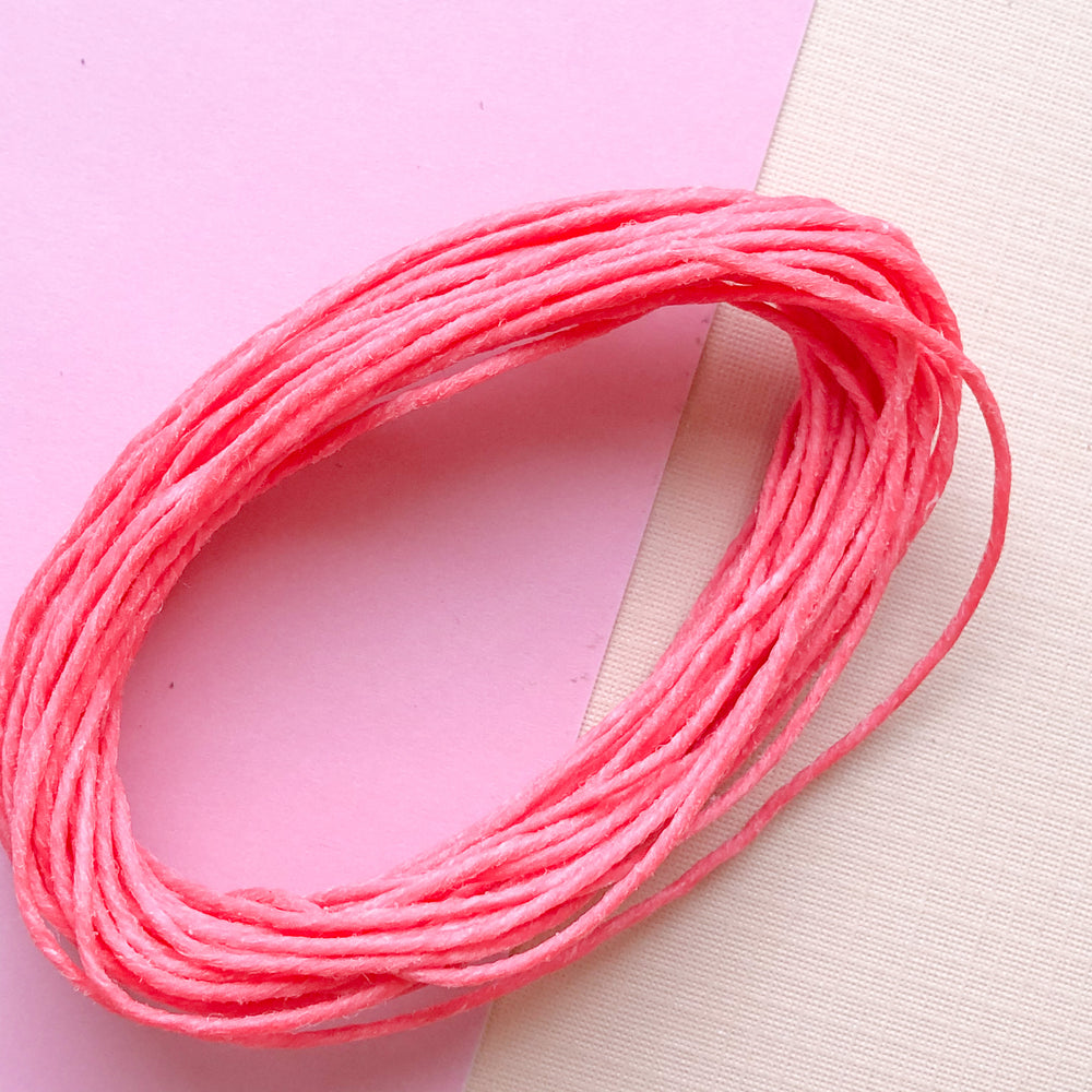 1mm Pink Waxed Linen