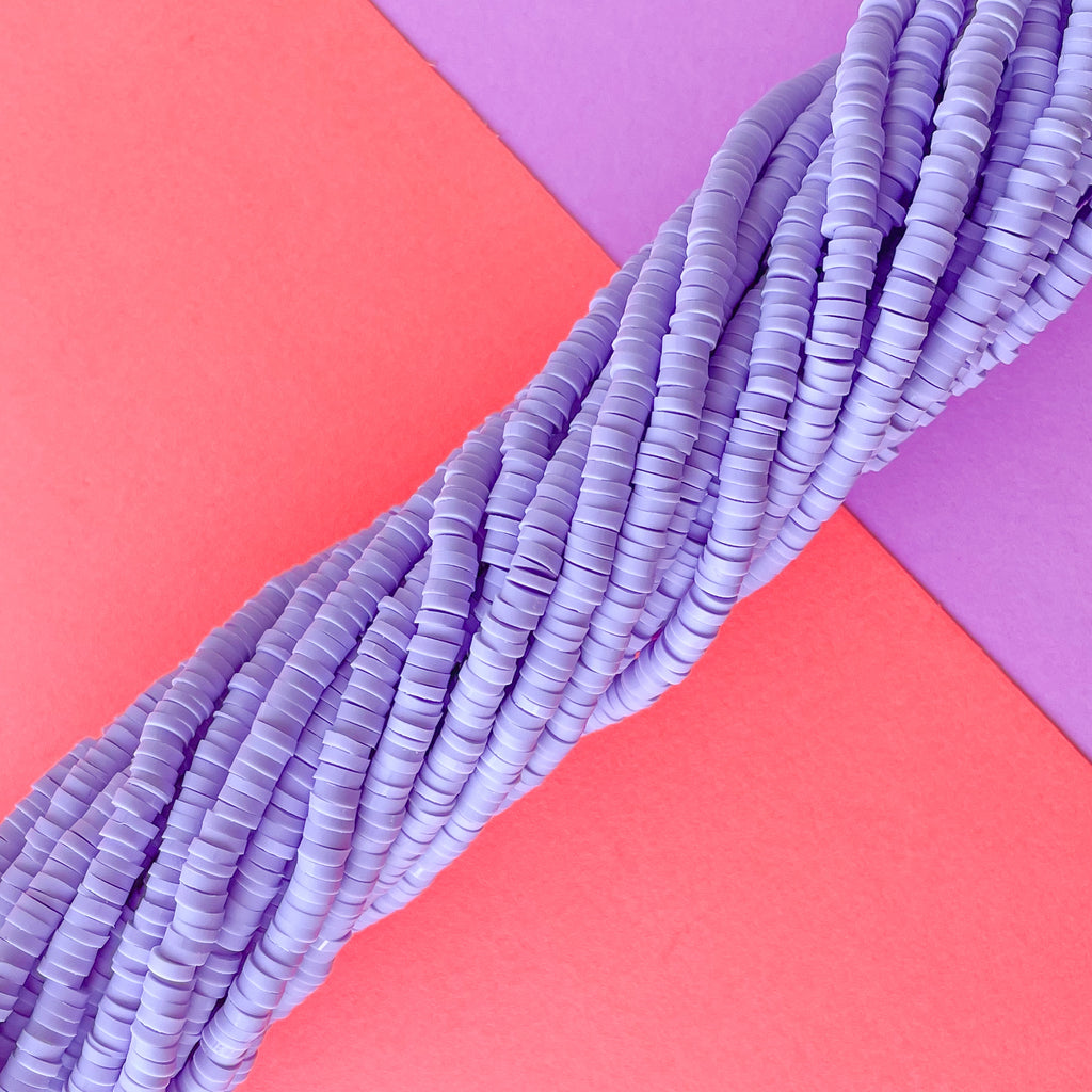 4mm Lavender Polymer Clay Heishi Strand – Beads, Inc.