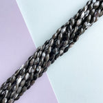 4mm Dark Brown Mother of Pearl Rice Bead Strand