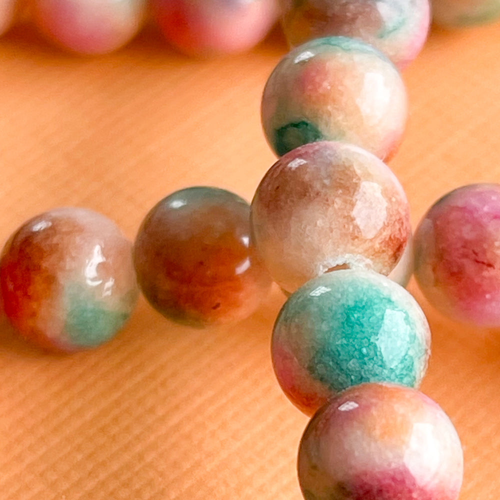 8mm Garden Color Dyed Jade Round Strand